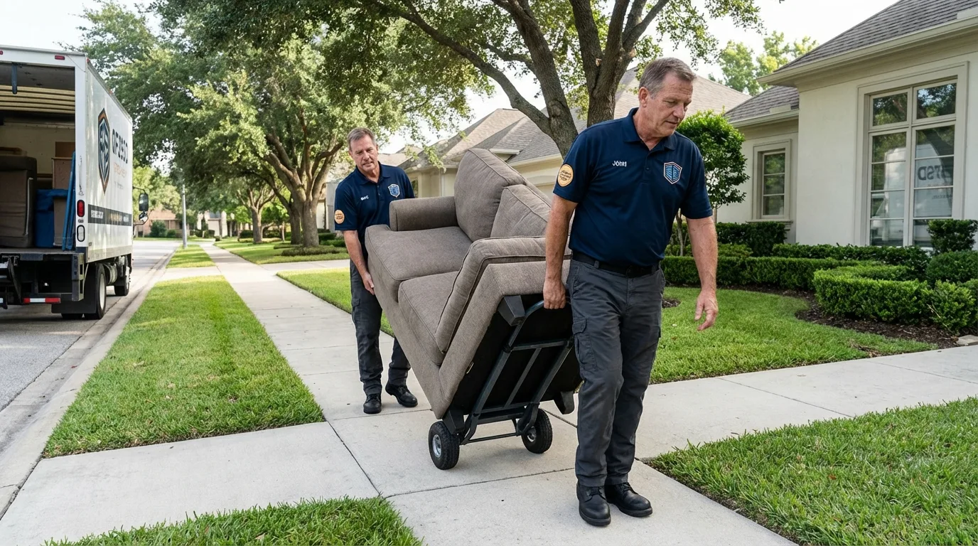 Local residential moving crew loading furniture in Groveland, FL